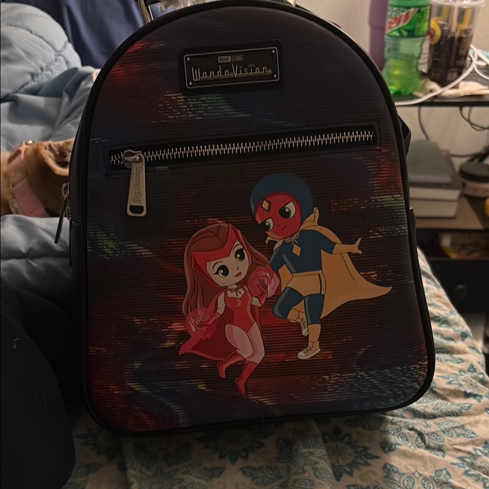 Loungefly WandaVision Backpack with Red and Blue Accents